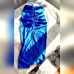 ❤️‍🔥Vibrant Blue Ruched Strapless Dress